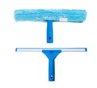 Microfiber Window Scrubber - Shower Glass Scraper, Bathroom Mirror Cleaning Scraper | Quick Absorption Window Washer Tool for Shower Wall Glazing Exterior Auto Tile Floor