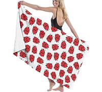 Microfibre Bath Towel, Large Ladybird Beach Towel, Absorbent Bath Towel, Hand Towel, Quick-Drying for Beach, Swimming, Spa, Yoga 130CM X 80CM