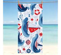 Microfibre Beach Towel 220x100cm, Large Bath Towels Simple, Reusable Soft Quick Dry Towel, Absorbent Beach Towels Ship (4) - Sand Free, Lightweight for Pool, Gym, Camping, Holiday Essentials 0l-715