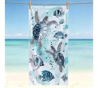 Microfibre Beach Towel 220x100cm, Large Bath Towels Simple, Reusable Soft Quick Dry Towel, Absorbent Beach Towels Sea Turtle - Sand Free, Lightweight for Pool, Gym, Travel, Holiday Essentials 0l-251