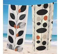 Microfibre Beach Towel 65x130cm 2 Pack, Leaf Beach Towel Simple with Unique Snap, Absorbent, Sand Free, Quick Dry Function Design with Bag for Swimming Pool Bathroom Yoga, Summer Women Gifts, Model911