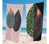 Microfibre Beach Towel 70x140cm 2 Pack, Leaf Beach Towel Simple with Unique Snap, Absorbent, Sand Free, Quick Dry Function Design with Bag for Swimming Pool Bathroom Yoga, Summer Women Gifts, Model878