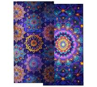 Microfibre Beach Towel 80x160cm 2 Pack, Travel Towel Quick Dry, Sand Free Beach Towels for Adults Holiday Essentials for Women, Lightweight Large Towels for Adults for Gifts for Men (Mandala) -4533