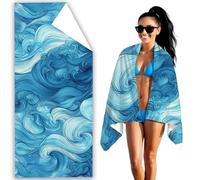 Microfibre Beach Towel Abstract Beach Towels for Adults 90x200cm Extra Large Bath Towels Cloud Quick Dry Towel Sand Free, Soft Lightweight Beachs Accessories for Swimming Yoga Camping Gym Sport F2-373