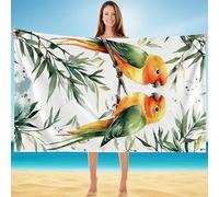 Microfibre Beach Towel Bird Large Beach Towel for Adults 80x160cm, Lightweight Quick Dry Sand Free Towels With Storage Bag, Summer Holiday Essentials Accessories for Women A-7177