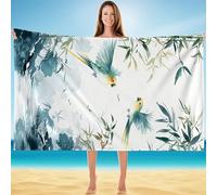 Microfibre Beach Towel Bird Large Beach Towel for Adults 90x160cm, Lightweight Quick Dry Sand Free Towels With Storage Bag, Summer Holiday Essentials Accessories for Women A-7190