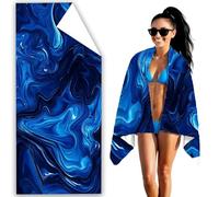 Microfibre Beach Towel Blue Beach Towels for Adults 220x100 Extra Large Bath Towels Abstract Quick Dry Towel Sand Free, Soft, Lightweight Beachs Accessories for Swimming Yoga Camping Gym Sport F2-231