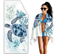 Microfibre Beach Towel Blue Beach Towels for Adults 90x180 Extra Large Bath Towels Sea Turtles Quick Dry Towel Sand Free, Soft Lightweight Beachs Accessories for Swimming Yoga Camping Gym Sport F2-379