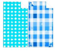 Microfibre Beach Towel Blue Beach Towels for Adults 90x180cm Large Bath Towels Tartan Microfibre Towel Sand Free, Soft, Quick Dry Lightweight, Ideal for Swimming Beachs Yoga Camping Gym Holiday VQ-963
