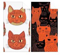 Microfibre Beach Towel Cat Beach Towels for Adults 90x200cm Large Bath Towels Abstract Microfibre Towel Sand Free, Soft Quick Dry Lightweight, Ideal for Swimming Beachs Yoga Camping Gym Holiday VQ-839