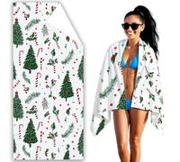 Microfibre Beach Towel Christmas Beach Towels for Adults 90x180cm Extra Large Bath Towels Tree Quick Dry Towel Sand Free, Soft Lightweight Beachs Accessories for Swimming Yoga Camping Gym Sport F2-229