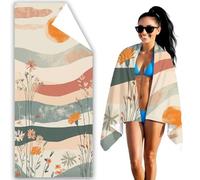 Microfibre Beach Towel Cream Beach Towels for Adults 90x200 Extra Large Bath Towels Mountain Quick Dry Towel Sand Free, Soft, Lightweight Beachs Accessories for Swimming Yoga Camping Gym Sport F2-203