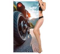 Microfibre Beach Towel Extra Large 70x140cm, Kids Beach Towel, Light and Free, Sand Free, Compact, Super Absorbent Quick Drying Towels for Travel Beaches, Wild Swimming, Gym Towels (Motorcycle) L-822