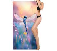Microfibre Beach Towel Extra Large 70x140cm, Kids Beach Towel, Light and Free, Sand Free, Compact, Super Absorbent Quick Drying Towels for Travel Beaches, Wild Swimming, Gym Towels (Dragonfly) L-837