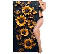 Microfibre Beach Towel Extra Large 80x160cm, Kids Beach Towel, Light and Free, Sand Free, Compact, Super Absorbent Quick Drying Towels for Travel Beaches, Wild Swimming, Gym Towels (Sunflower) L-744
