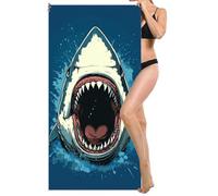 Microfibre Beach Towel Extra Large 80x160cm, Kids Beach Towel, Light and Free, Sand Free, Compact, Super Absorbent Quick Drying Towels for Travel Beaches, Wild Swimming Accessories, Gym (Shark) L-841