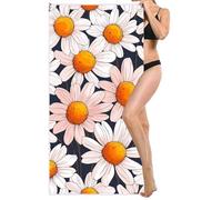 Microfibre Beach Towel Extra Large 90x200cm, Kids Beach Towel, Light and Free, Sand Free, Compact, Super Absorbent Quick Drying Towels for Travel Beaches, Wild Swimming, Gym (Beige Flowers) L-786