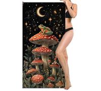 Microfibre Beach Towel Extra Large 90x200cm, Kids Beach Towel, Light and Free, Sand Free, Compact, Super Absorbent Quick Drying Towels for Travel Beaches, Wild Swimming, Gym Towels (Mushroom) L-823