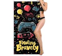 Microfibre Beach Towel Extra Large 90x200cm, Kids Beach Towel, Light and Free, Sand Free, Compact, Super Absorbent Quick Drying Towels for Travel Beaches, Wild Swimming, Gym (Game Consoles) L-821