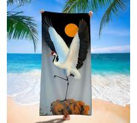 Microfibre Beach Towel for Adults, Animal Crane Beach Towel 60x120cm Large Gym Towels, Sand-Free, Large Durable, Summer Design, Quick Dry Towels for Men Women, Bathroom, Holiday, Swimming d9j-142