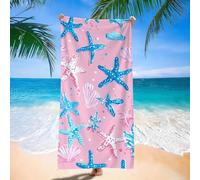 Microfibre Beach Towel for Adults, Pink Starfish Beach Towel 60x120cm Large Gym Towels, Sand-Free, Large Durable, Summer Design, Quick Dry Towels for Men Women, Bathroom, Holiday, Swimming d9j-166