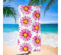Microfibre Beach Towel for Adults, Pink White Beach Towel 85x170cm Large Gym Towels, Sand-Free, Large Durable, Summer Design, Quick Dry Towels for Men Women, Bathroom, Holiday, Yoga, Swimming d9j-159