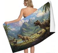 Microfibre Beach Towel Mountain Cartoon Dinosaur 200 x 100 cm Microfibre Swimming Towel Quick Dry Sand Free green Printed Bath Towel Travel Towels for Adults Women Men