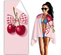 Microfibre Beach Towel Pink Beach Towels for Adults 80x160cm Extra Large Bath Towels Fruit Quick Dry Towel Sand Free, Soft, Lightweight Beachs Accessories for Swimming Yoga Camping Gym Sport F2-1141