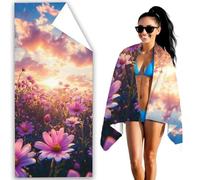 Microfibre Beach Towel Pink Beach Towels for Adults 90x200cm Extra Large Bath Towels Grassland Quick Dry Towel Sand Free, Soft Lightweight Beachs Accessories for Swimming Yoga Camping Gym Sport F2-321