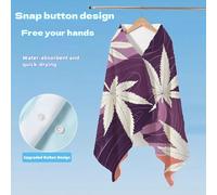 Microfibre Beach Towel Purple Beach Towels for Adults 70x140cm Extra Large Bath Towels Leaf Quick Dry Towel Sand Free, Soft, Lightweight Beachs Accessories for Swimming Yoga Camping Gym Sport F2-565