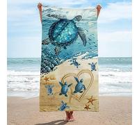 Microfibre Beach Towel Quick Dry Beach Towels Sand Free Lightweight Bath Towel For Swimming Pool Bath Camping Oversized Travel Towel Blanket For Women Men, Animal Blue Turtle Extra Large 100 X 2-0J3X