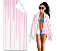 Microfibre Beach Towel Simplicity Beach Towels for Adults 220x100cm Extra Large Bath Towels Pink Quick Dry Towel Sand Free, Soft, Lightweight Beachs Accessories for Swimming Yoga Camping Sport F2-217