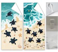 Microfibre Beach Towels 100x200cm, Coastal Beach Towel for Adults, 2 Pack Extra Large Microfibre Towel Sea Turtles Beachs Towels, Quick Dry Compact Thin Summer Holiday Pool Gifts for Women Men Wq-1085