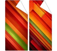 Microfibre Beach Towels 220x100cm Burnt Orange Beach Towel for Adults, 2 Pack Extra Large Microfibre Towel Geometry Bath Towels with Net Bag, Sand Free Compact Thin Summer Holiday Pool Yoga OC-698