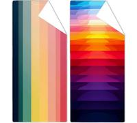 Microfibre Beach Towels 60x120cm Colorful Beach Towel for Adults 2 Pack Extra Large Microfibre Towel Dream Bath Towels with Net Bag, Double Sided Sand Free Compact Thin Summer Holiday Pool Yoga OC-934