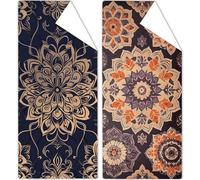 Microfibre Beach Towels 70x140cm Mandala Beach Towel for Adults, 2 Pack Extra Large Microfibre Towel Plant Bath Towels with Net Bag, Double Sided Sand Free Compact Thin Summer Holiday Pool Yoga OC-610