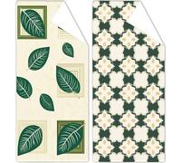 Microfibre Beach Towels 80x160cm Plant Beach Towel for Adults, 2 Pack Extra Large Microfibre Towel Pattern Bath Towels with Net Bag, Double Sided Sand Free Compact Thin Summer Holiday Pool Yoga OC-512