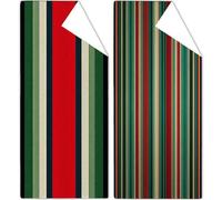 Microfibre Beach Towels 90x180cm Stripe Beach Towel for Adults, 2 Pack Extra Large Microfibre Towel Green Bath Towels with Net Bag, Double Sided Sand Free Compact Thin Summer Holiday Pool Yoga OC-468