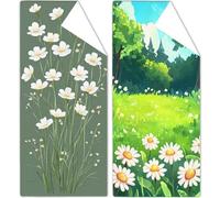 Microfibre Beach Towels 90x200cm Daisy Beach Towel for Adults, 2 Pack Extra Large Microfibre Towel Plant Bath Towels with Net Bag, Double Sided Sand Free Compact Thin Summer Holiday Pool Yoga OC-452