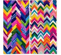Microfibre Beach Towels Adults, 75x150 cm 2 Pack, Lightweight Beach Towel with Single Side Print, Extra Large Quick Dry Sand Free Beach Towel, Sports Swim, Travel,Camping, (Colorful Stripes) z-2389