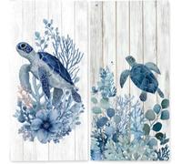 Microfibre Beach Towels Adults, 75x150 cm 2 Pack, Lightweight Beach Towel with Single Side Print, Extra Large Quick Dry Sand Free Beach Towel, Sports Swim, Travel,Camping, (Painting Turtles) z-2434