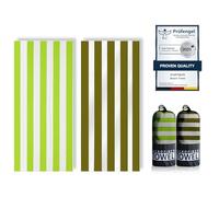 Microfibre Beach Towels for Adults - 200x90cm 2 Pack Extra Large Beach Towels in Gift Boxed,250 GSM, Sand Free, Lightweight & Quick Dry Beach Towel for Swim, Travel(Light green and dark green stripes)