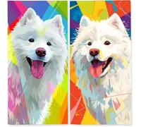 Microfibre Beach Towels for Adults, 75x150 cm 2 Pack, Lightweight Beach Towel with Single Side Print, Extra Large Quick Dry Sand Free Beach Towel, Sports for Swim, Travel,Camping, (White Dog) z-1372