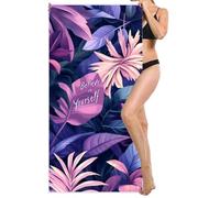 Microfibre Beach Towels for Adults 90x180cm, Extra Large Beach Towel, Lightweight Travel Towels, Large Gym Towel, Quick Dry - Sand Free - Soft - Absorbent for Beaches, Camping (Tropical Plants) L-884