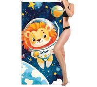 Microfibre Beach Towels for Adults 90x180cm, Extra Large Beach Towel, Lightweight Travel Towels, Large Gym Towel, Quick Dry - Sand Free - Soft - Absorbent for Beaches, Camping (Little Lion) L-756