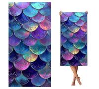Microfibre Beach Towels for Adults, Colorful Beach Towels with Pockets, Quick Dry, Extra Large, Lightweight, Sand Free, Travel Holiday Gym Essentials Women Men Gifts, Geometry 100x200 cm,s-j1080