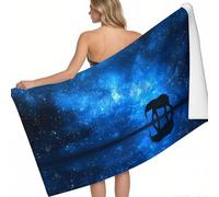 Microfibre Beach Towels for Adults Elephants by the Starry Lake 180 x 90 cm Sand Free Lightweight Beach Towel blue Printed Fast Absorb Quick Dry Beach Towel