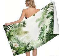 Microfibre Beach Towels for Adults Leaves of tropical cloud forest plants 200 x 100 cm Quick Dry Beach Towel green Printed Lightweight Sand Free Microfibre Towels for the Beach