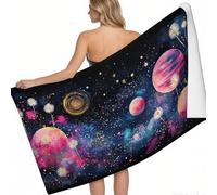 Microfibre Beach Towels for Adults Starry Sky Planet Dandelion 200 x 100 cm Quick Dry Beach Towel Watercolor style Printed Lightweight Sand Free Microfibre Towels for the Beach