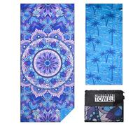 Microfibre Beach Towels for Adults Women Men Extra Large Lightweight Quick Dry Sand Free Travel Towel Double Sided Printing for Swim Sports with Mesh Bag 80×180cm Purple Mandala 1 Pack